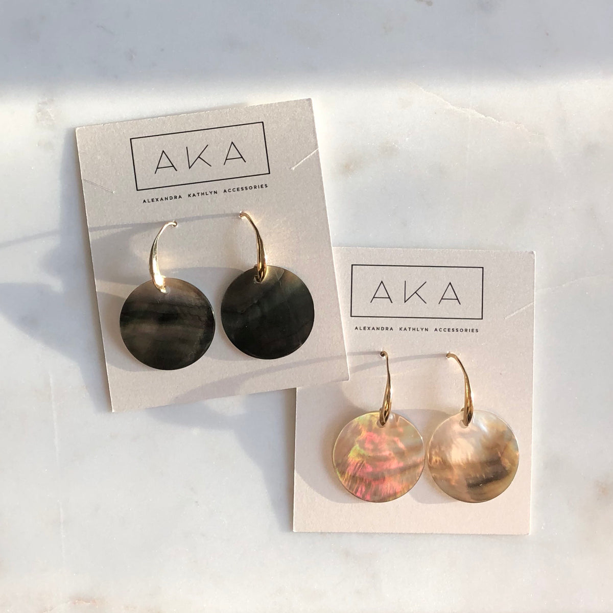 Black Shell Dangle Earrings