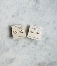 Esme Gold Heart Stud Earrings