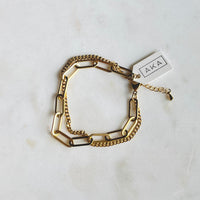 LENNA | Paperclip & Curb Multi-Chain Bracelet