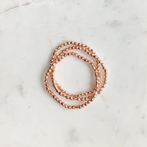 Rose Gold Hematite Mini Bracelet (4mm)