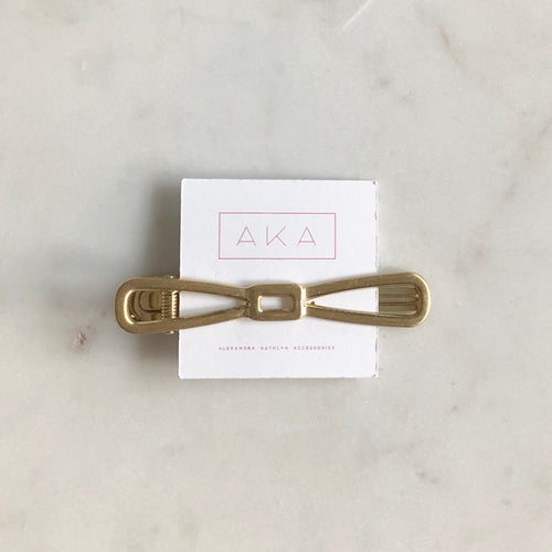 Gold Bow Hair Clip - Large
