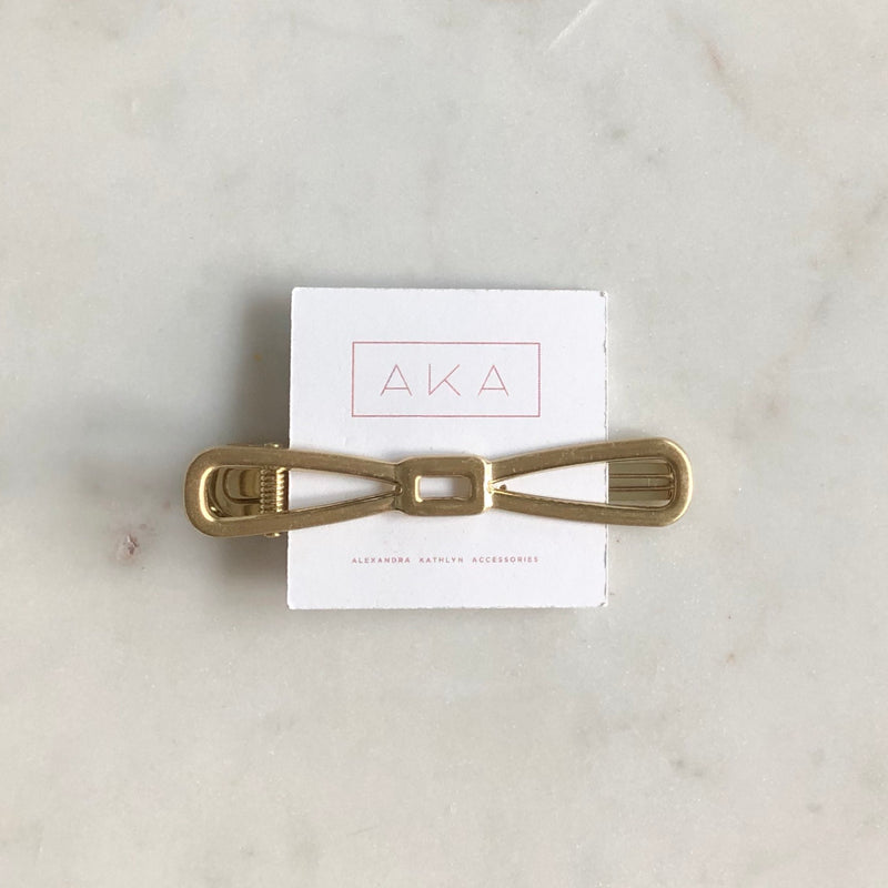 Gold Bow Hair Clip - Large