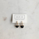 Gem Huggie Earrings - Onyx