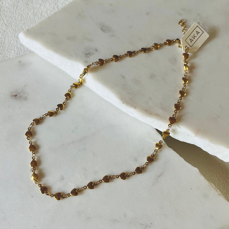 Lila Heart Chain Necklace