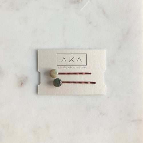 Indian Agate Bobby Pins