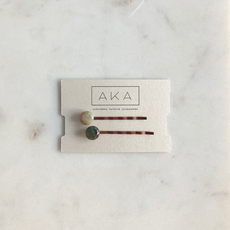 Indian Agate Bobby Pins