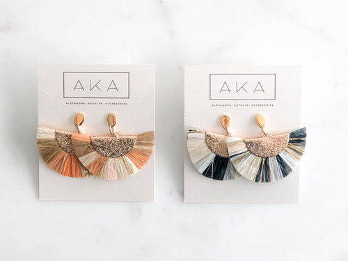 RAFFIA Earrings - Black