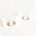 Small Druzy Stud Earrings - Champagne