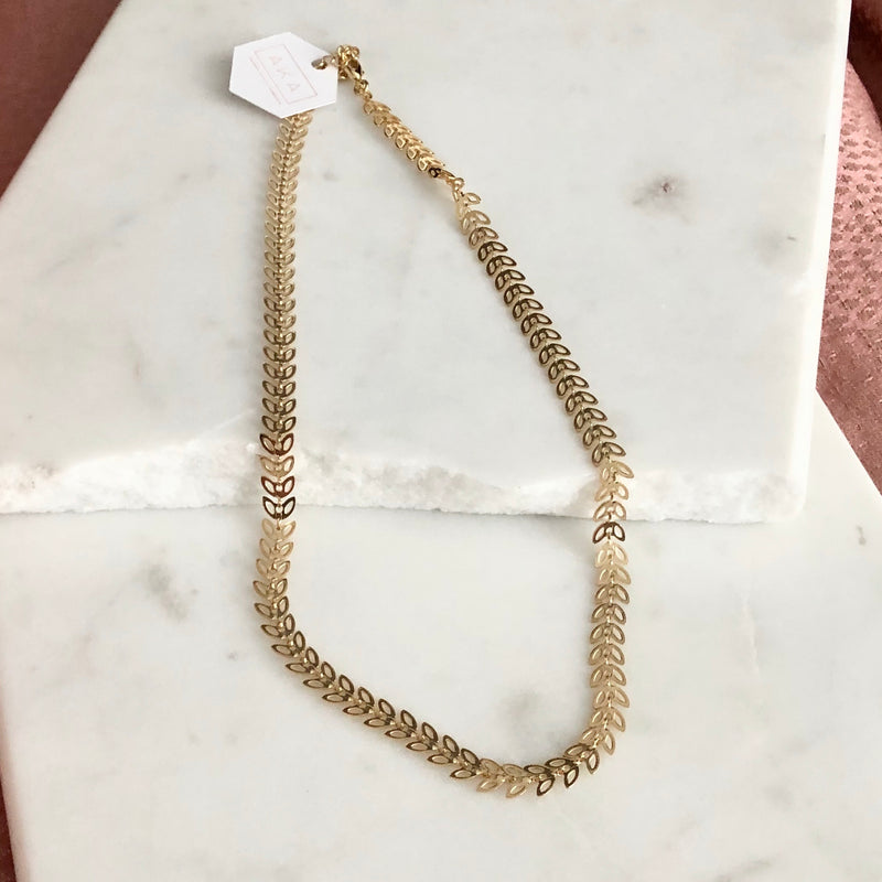 Chevron Leaf Necklace