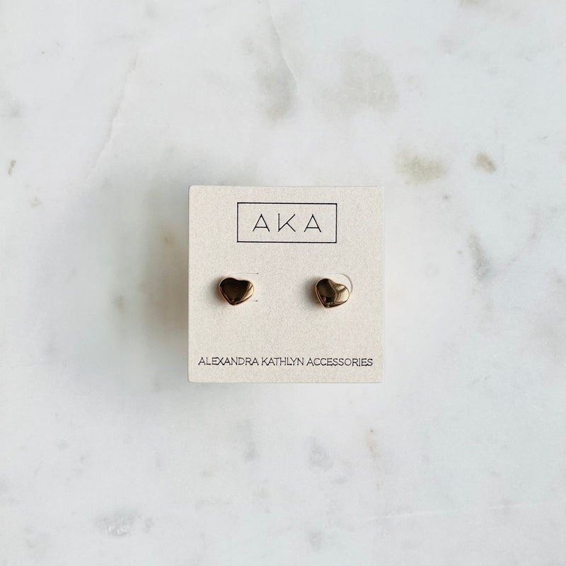 Didi Heart Stud Earrings - ROSE GOLD, GOLD, SILVER