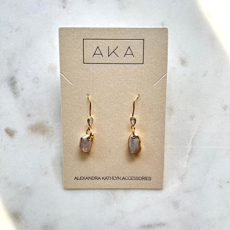 Rae Pearl CZ Earrings