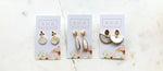 White Shell Arc Dangle Earrings