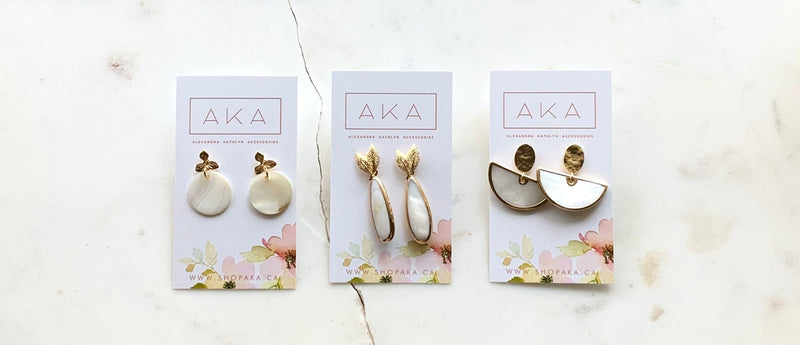 White Shell Arc Dangle Earrings