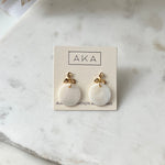 FLORA | White Shell Dangle Earrings