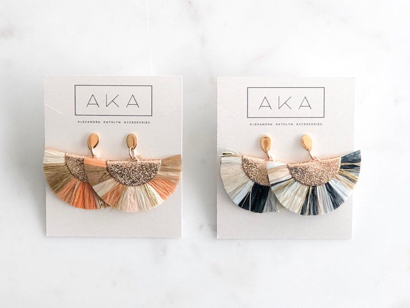 RAFFIA Earrings - Peach