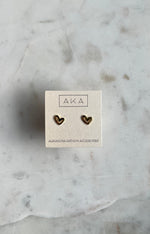 Esme Gold Heart Stud Earrings - Minis