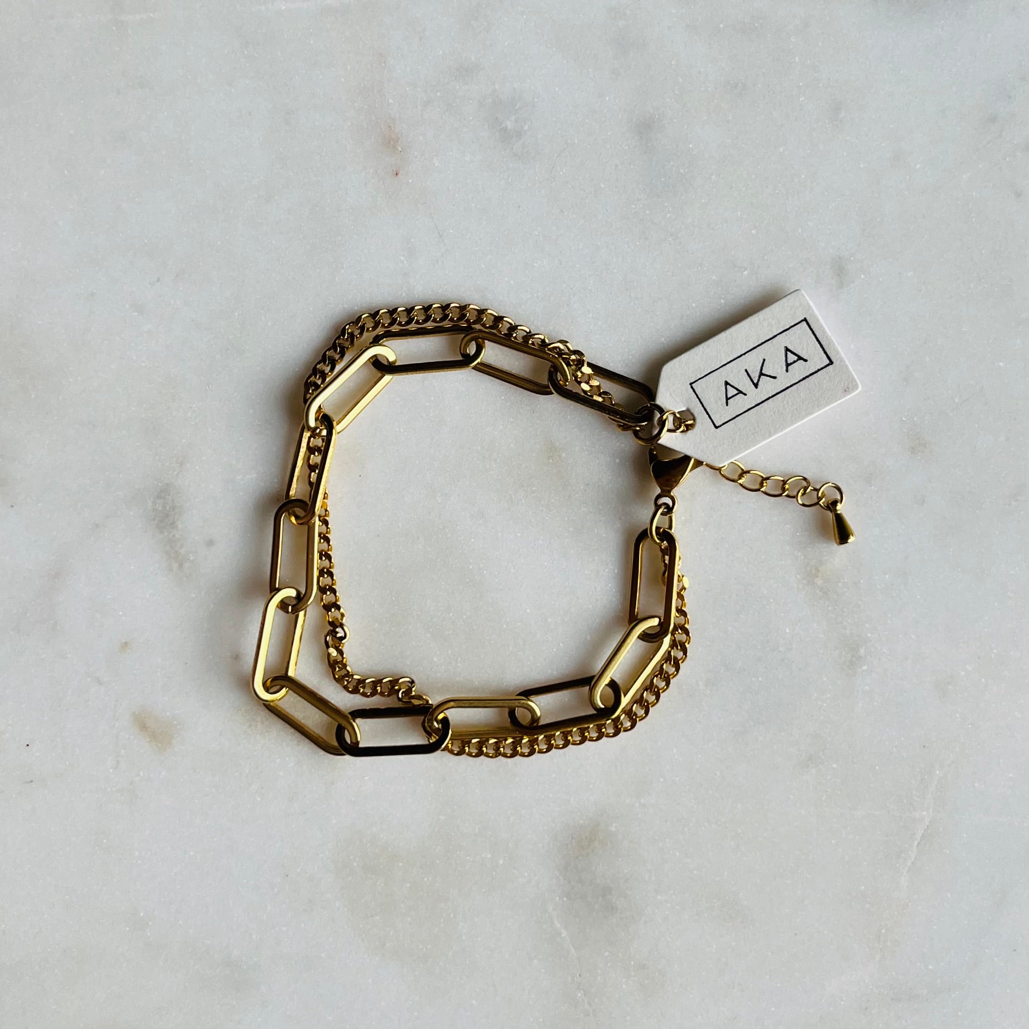 LENNA | Paperclip & Curb Multi-Chain Bracelet
