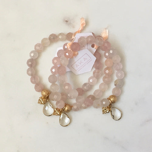 Rose Quartz Charm Bracelet
