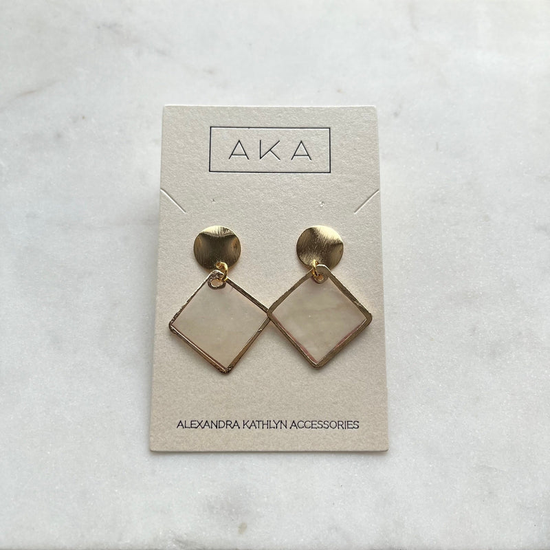 Capiz Shell Stud Dangle Earrings