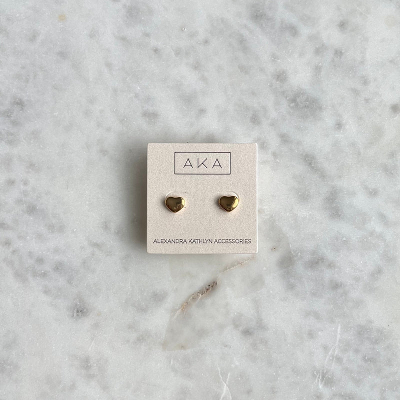 Didi Heart Stud Earrings - ROSE GOLD, GOLD, SILVER