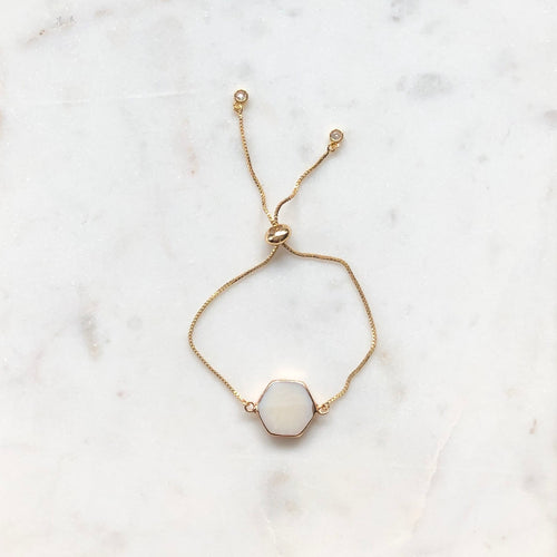 Shell Hexagon Slide Bracelet