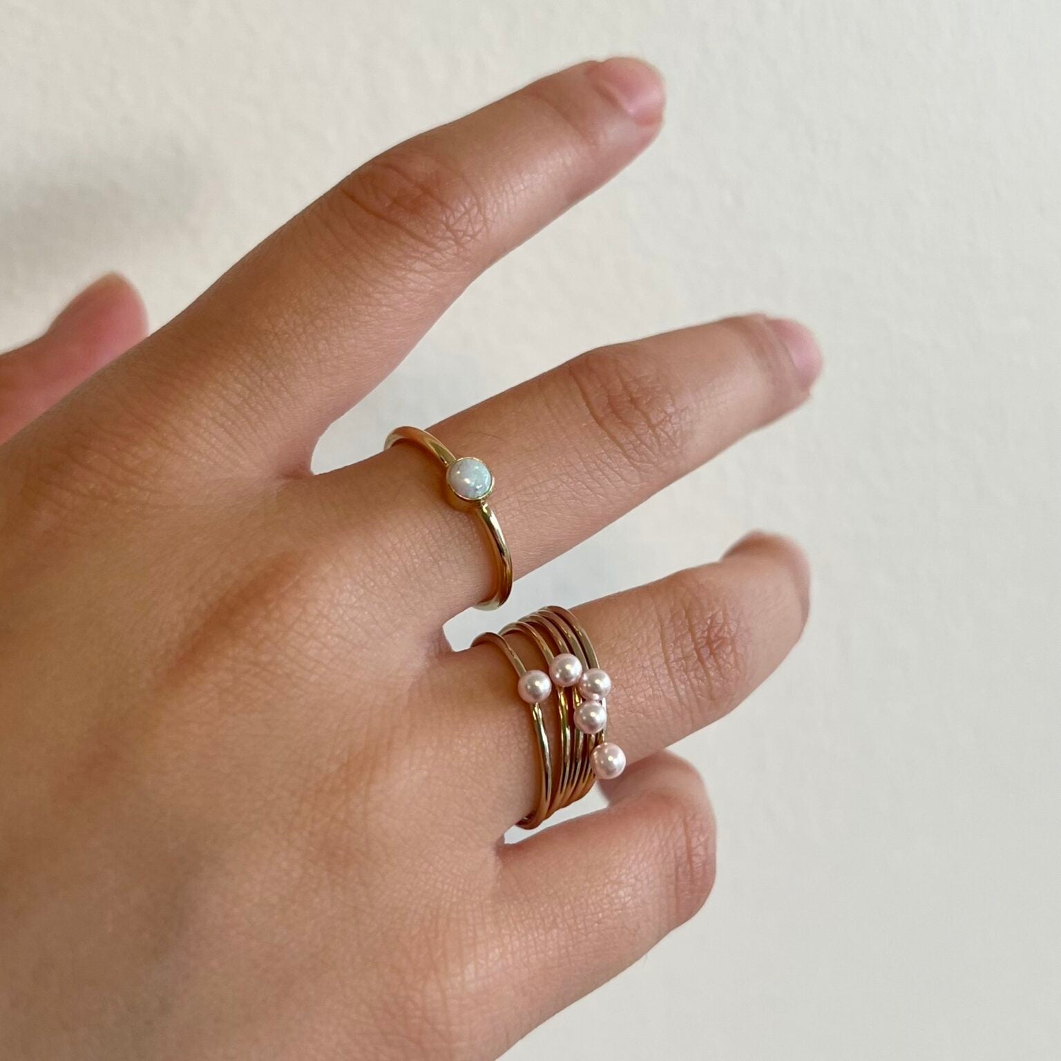 Gold Filled Pearl Stacking Rings – Alexandra Kathlyn Accessories
