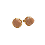 Small Druzy Stud Earrings - Champagne